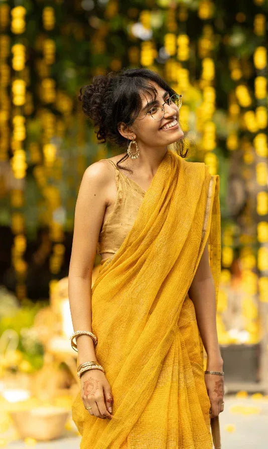 Illume Wave Mustard Saree - BANANA labs
