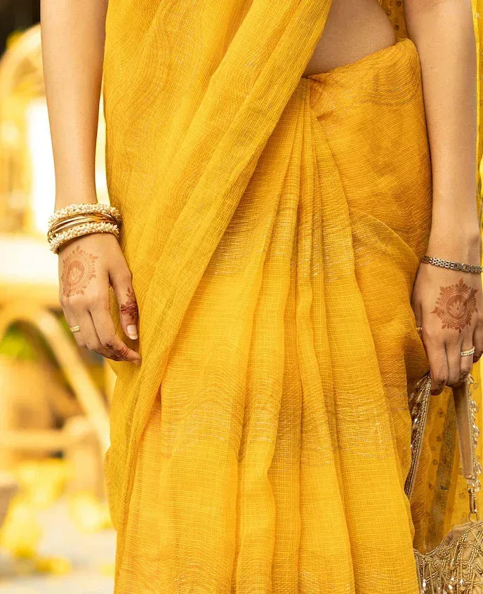 Illume Wave Mustard Saree - BANANA labs
