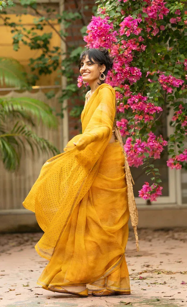 Illume Wave Mustard Saree - BANANA labs