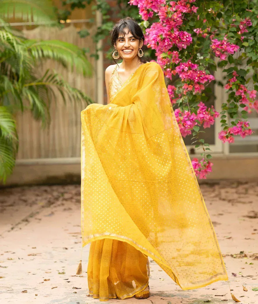 Illume Wave Mustard Saree - BANANA labs