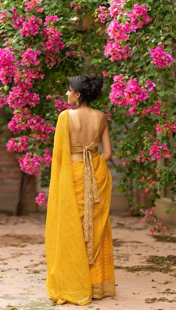 Illume Wave Mustard Saree - BANANA labs