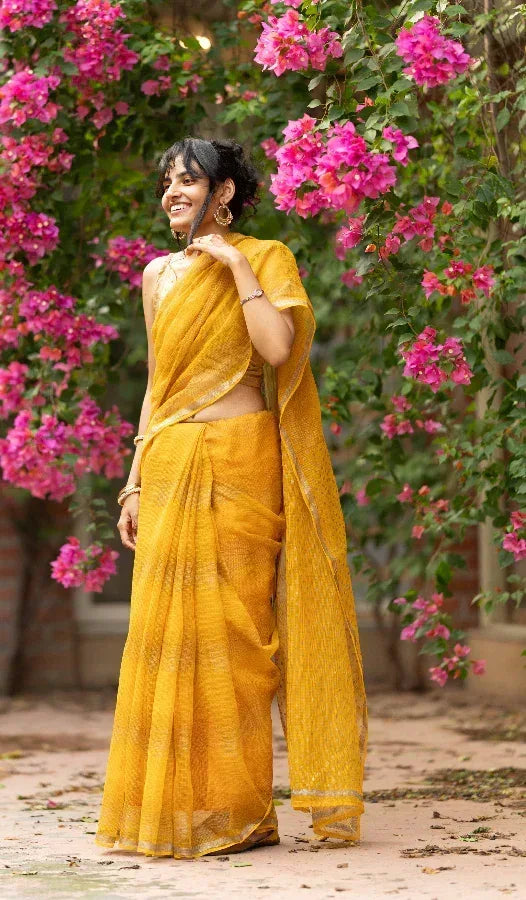Illume Wave Mustard Saree - BANANA labs