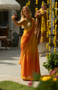 East-West Yellow Orange Saree - BANANA labs