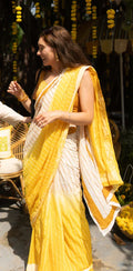 Sunshine Lined Ombre Yellow Saree - BANANA labs