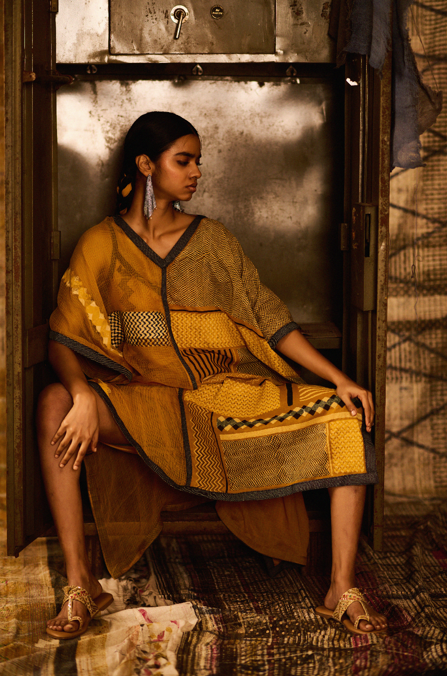 Sequence Pulse Kaftan with Slip (Set of 2)