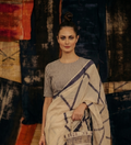 Crossroads Beige Saree with Half Sleeves Blouse