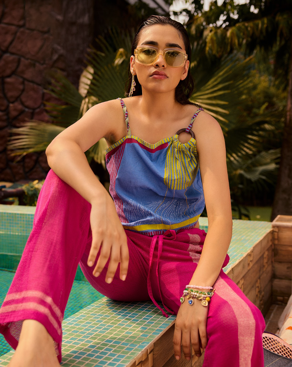 Weekend  Blue Asymmetic Lagoon Top