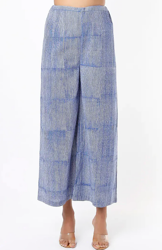 EOSS Blue Printed Palazzo Pants