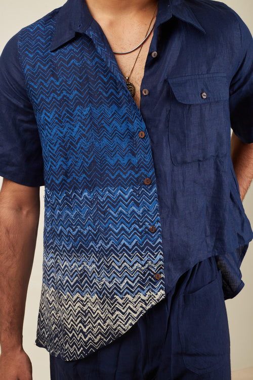 BANANA man Crossroads Navy Wave Shirt - BANANA labs