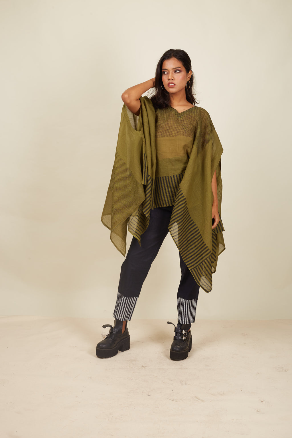 Crossroads Wind Olive Kaftan with Pants (Set of 2)