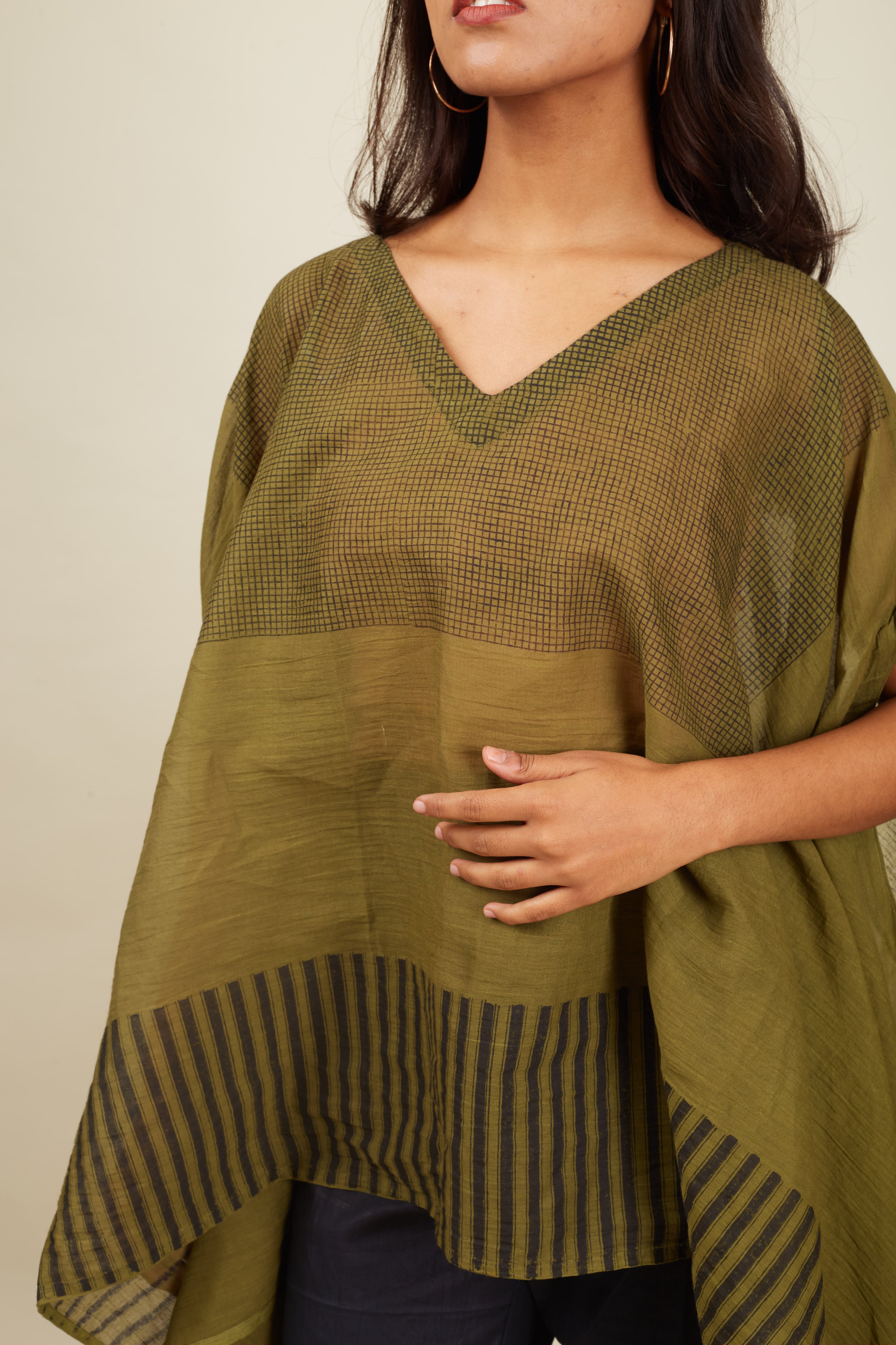 Crossroads Wind Olive Kaftan with Pants (Set of 2)