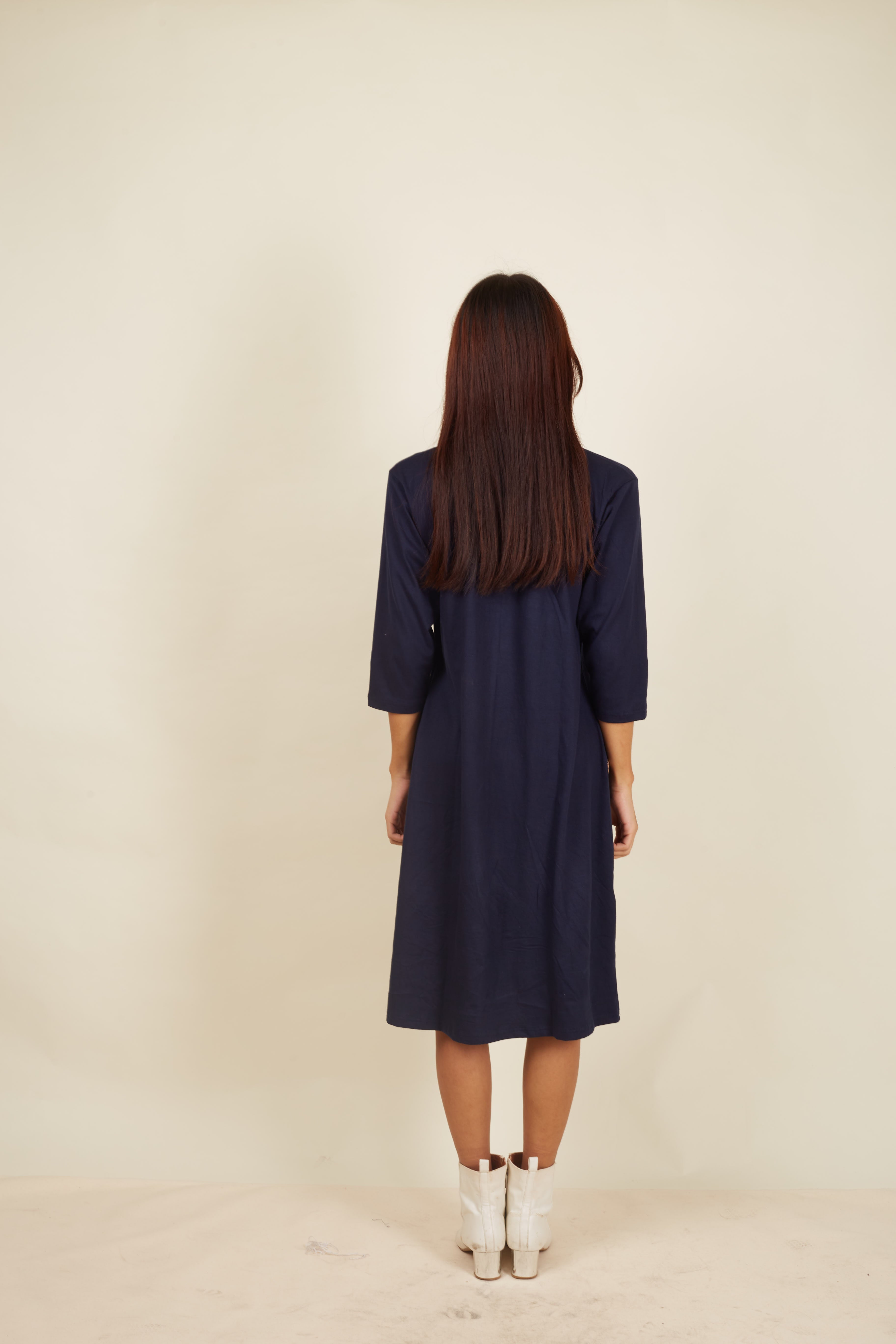 Crossroads Navy Knit Wave Dress