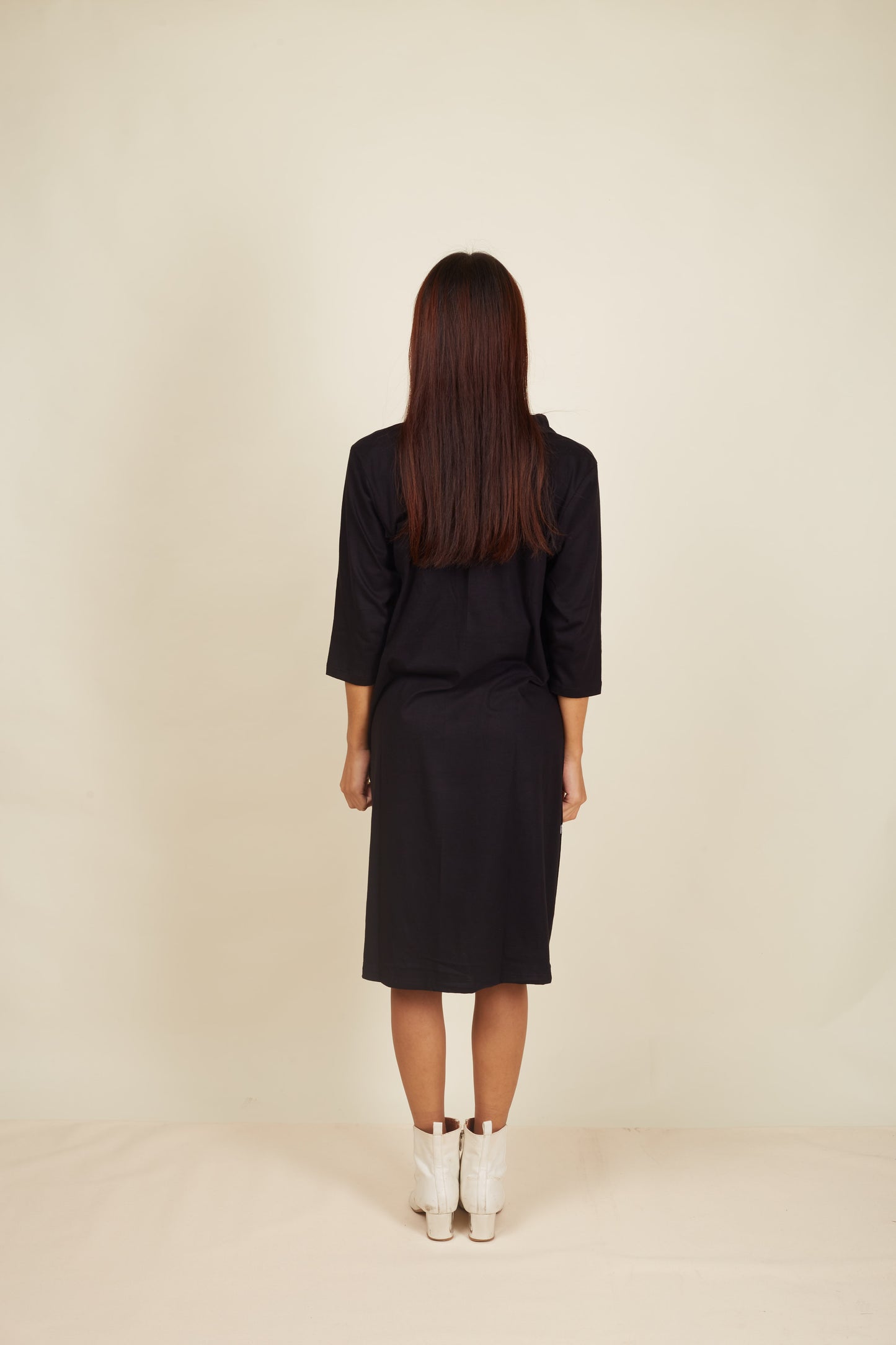 Crossroads Black Knit Wave Dress