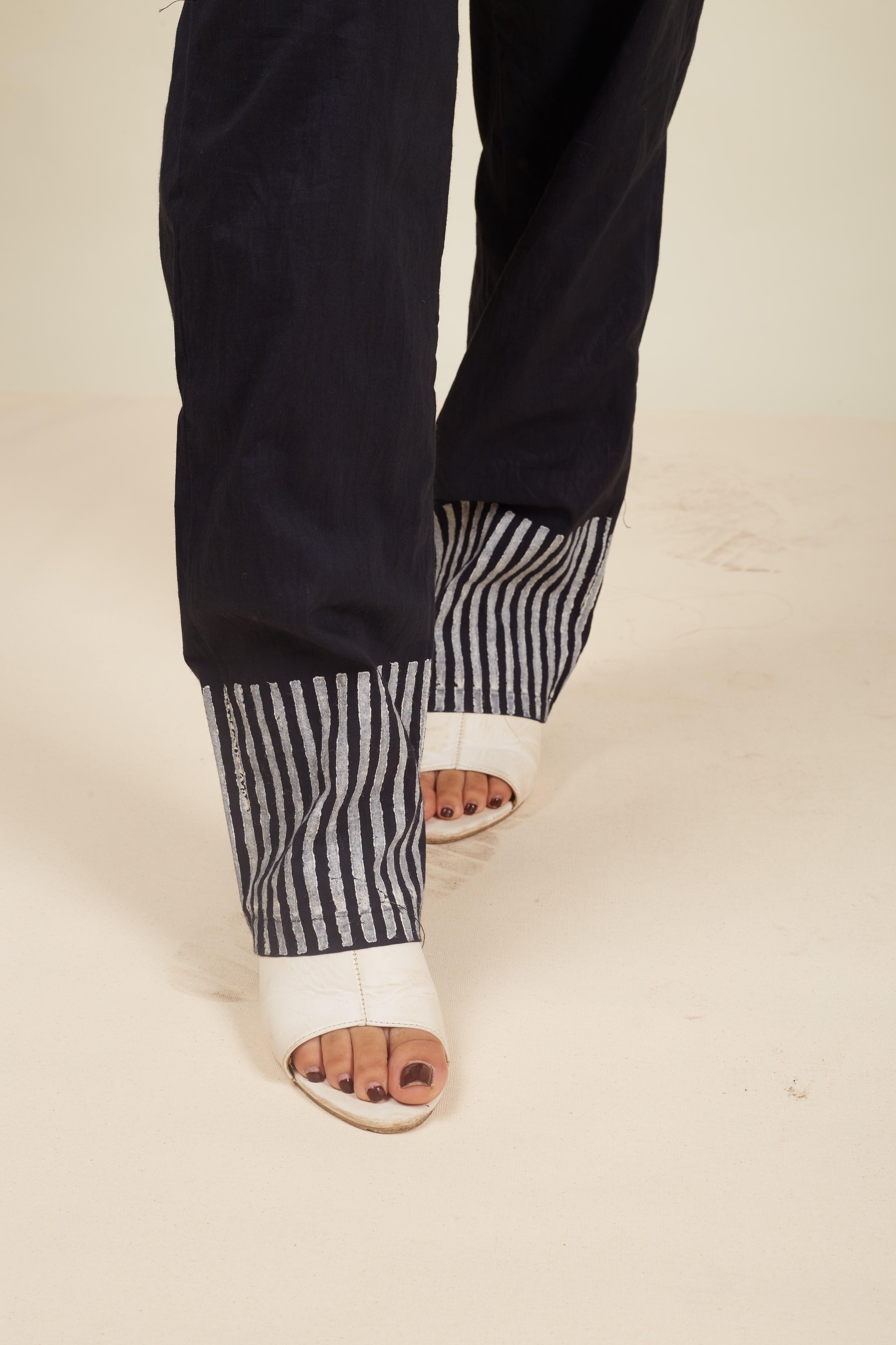Crossroads Beige Piano Kaftan with Pants (Set of 2)