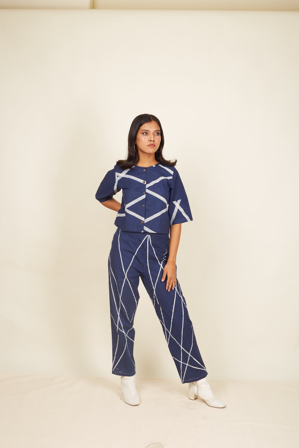 Navy Strike Crossroads Crop with Pants (Set of 2)