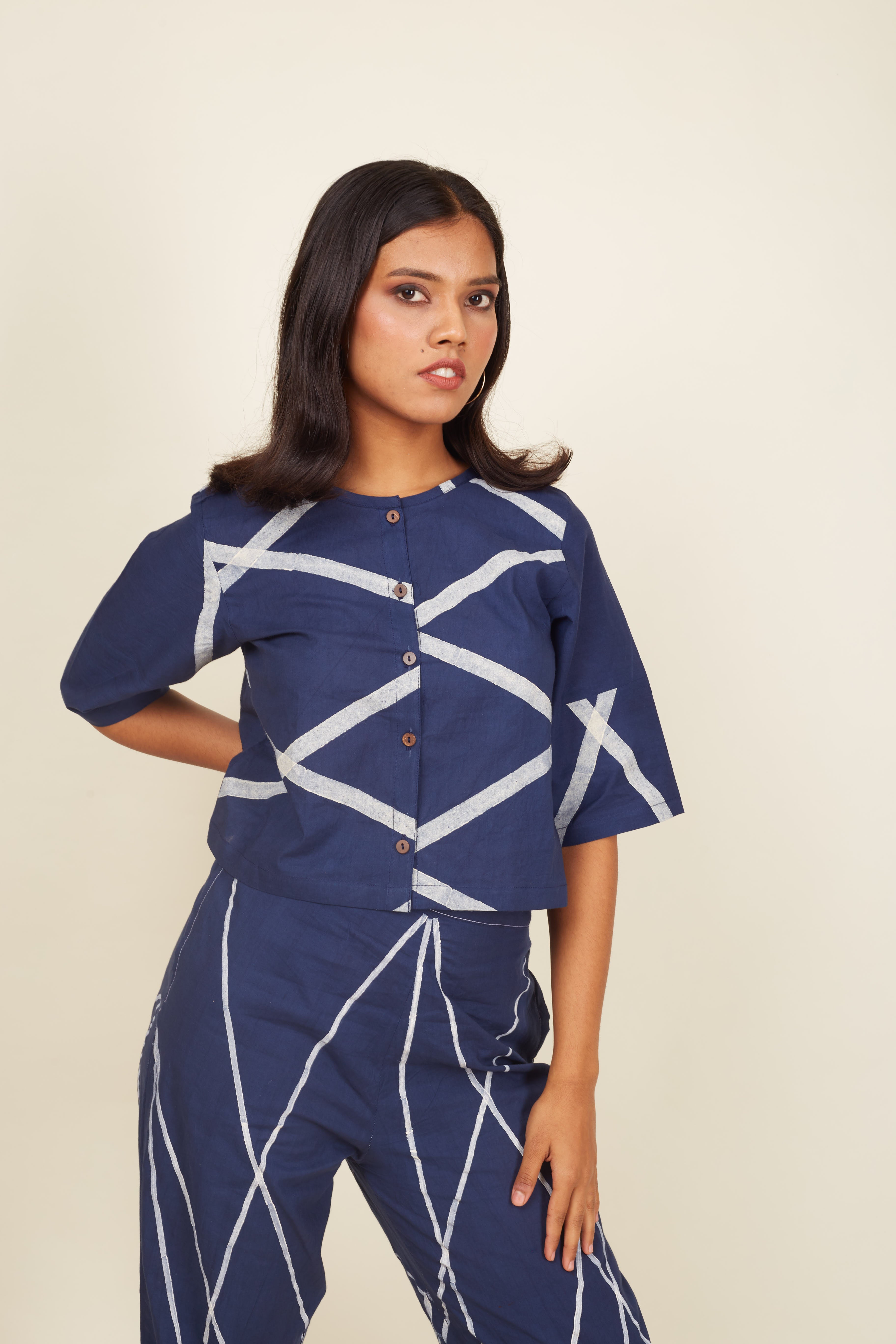 Navy Strike Crossroads Crop with Pants (Set of 2)