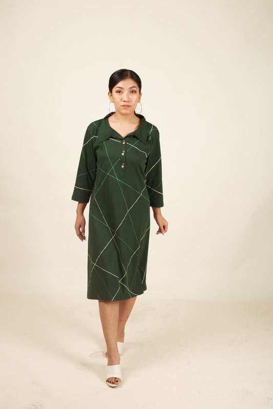 Crossroads Emerald Knit Strike Dress