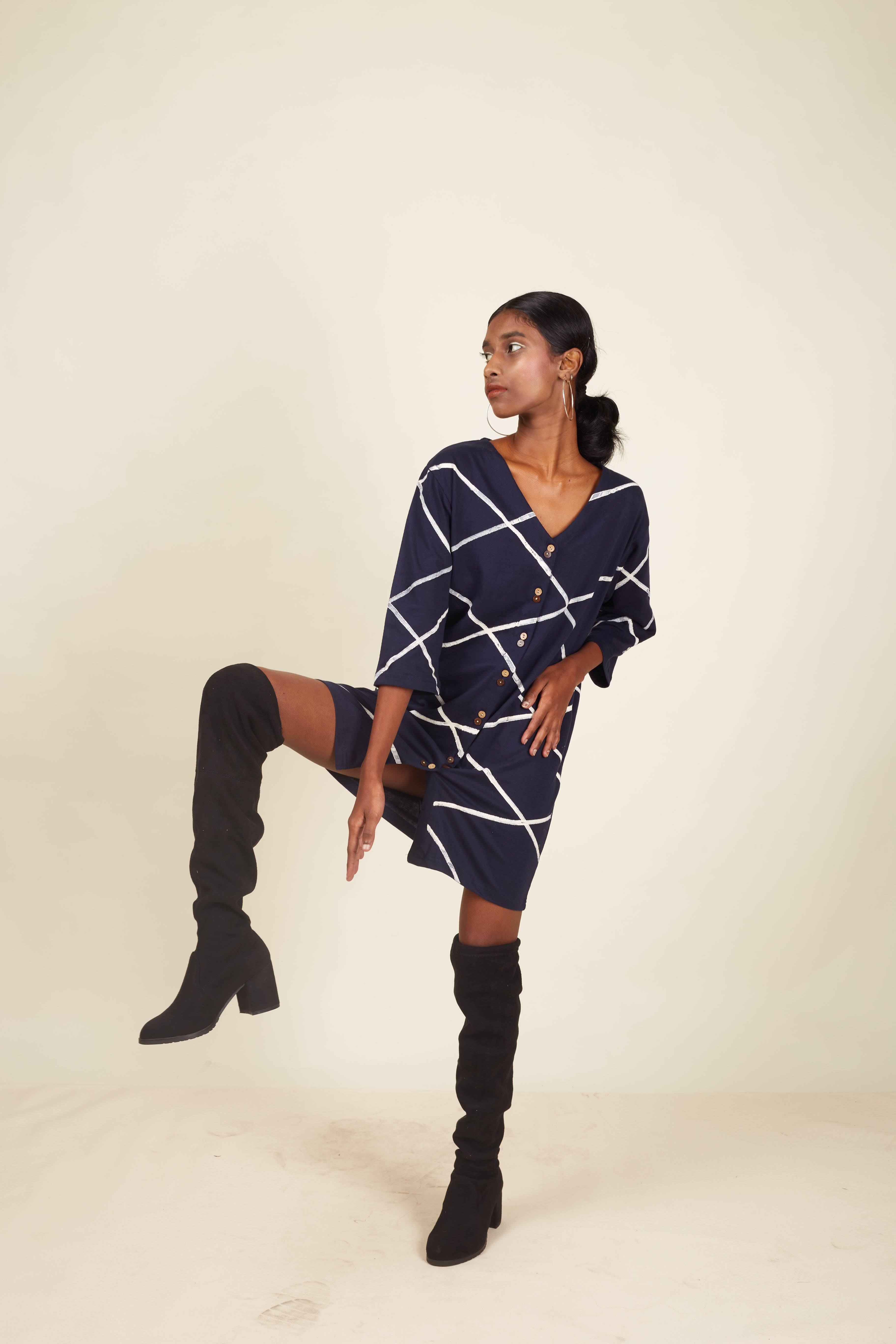 Crossroads Navy Knit Mini Strike Dress