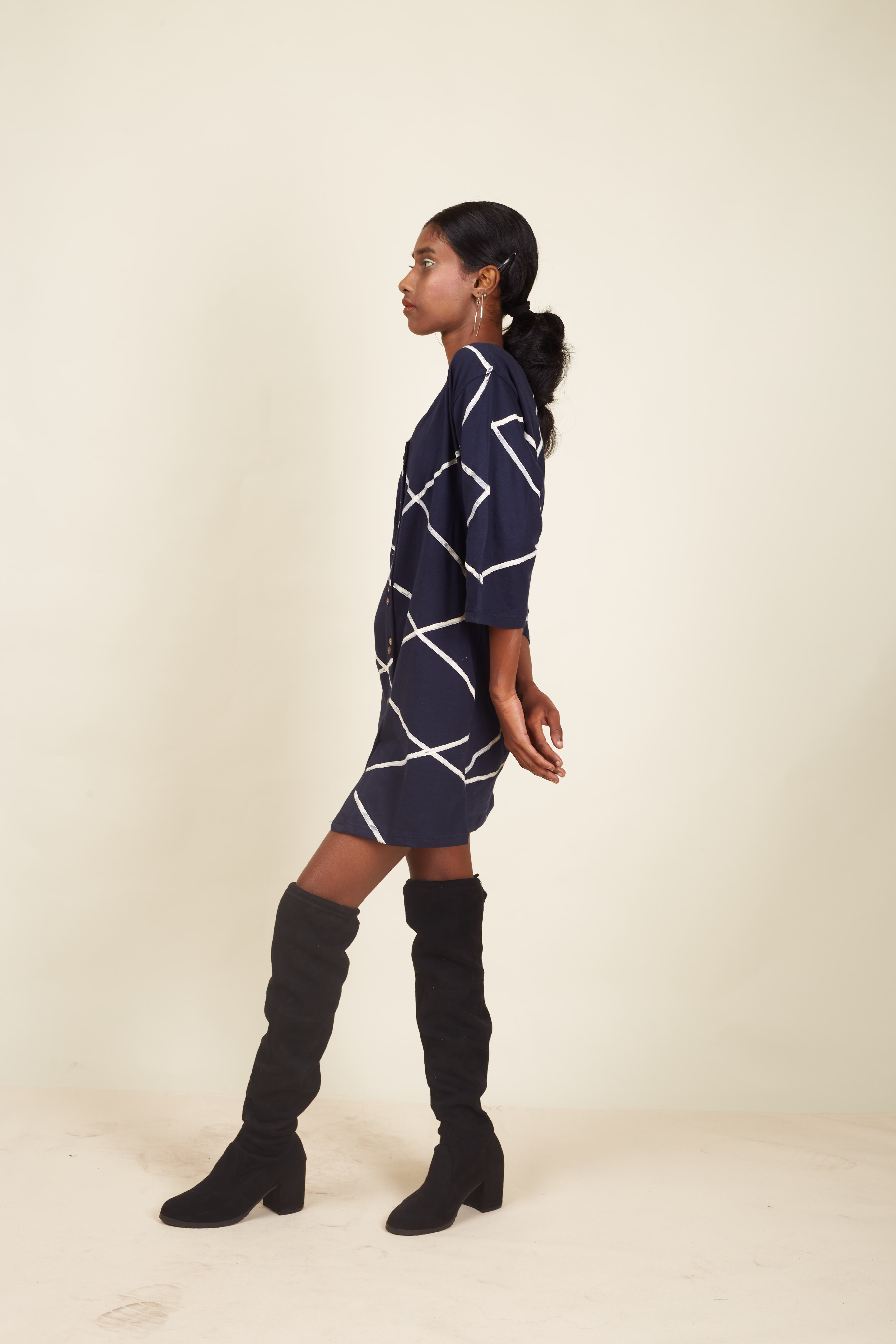 Crossroads Navy Knit Mini Strike Dress