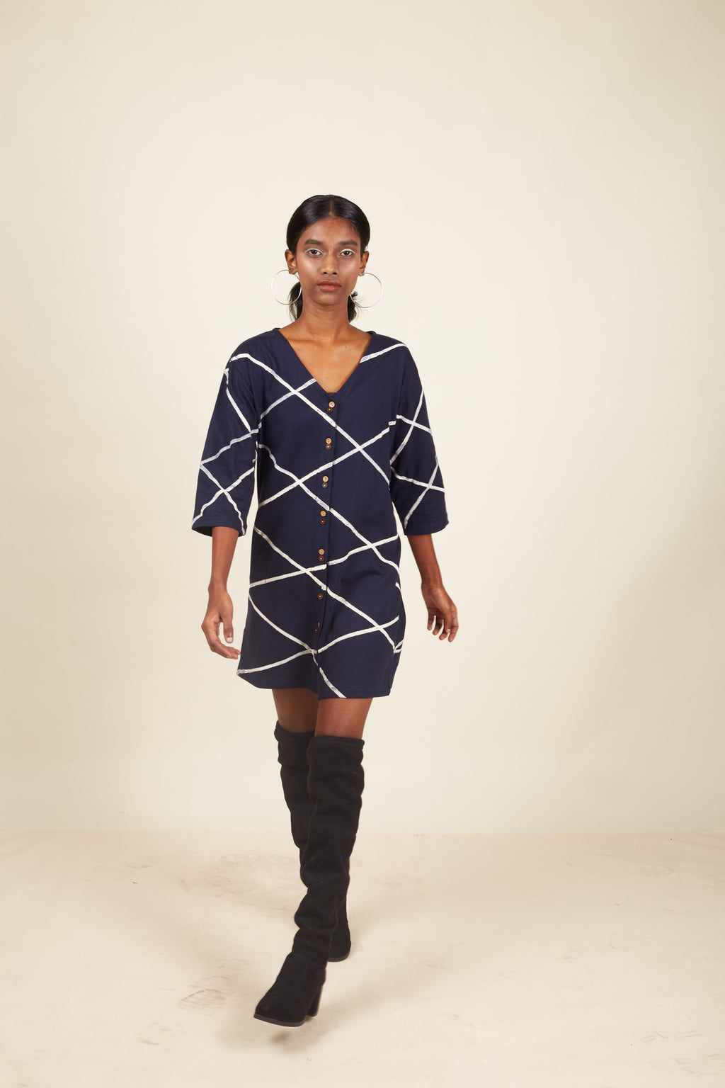 Crossroads Navy Knit Mini Strike Dress