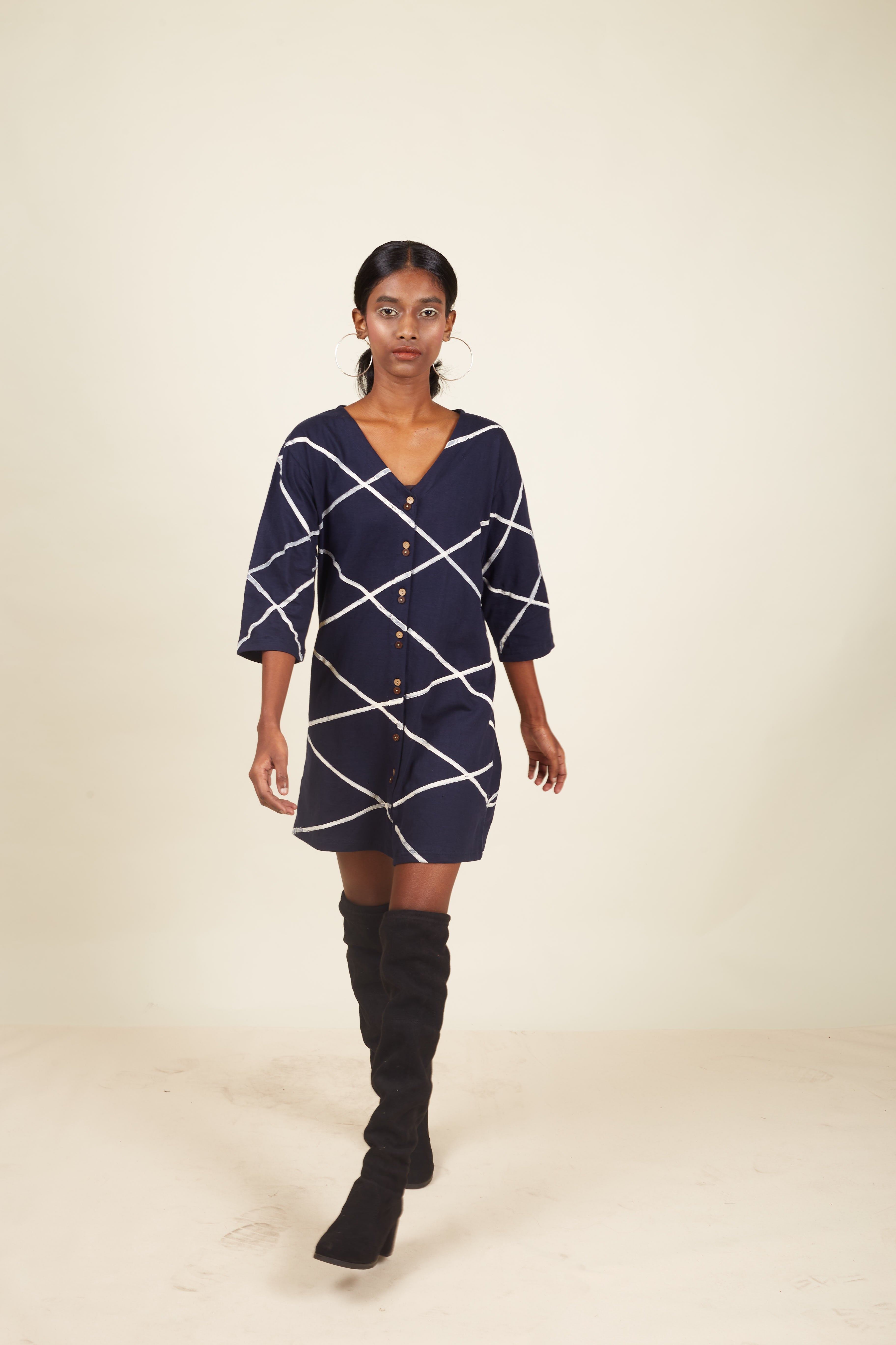 Crossroads Navy Knit Mini Strike Dress