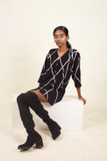 Crossroads Black Knit Mini Strike Dress - BANANA labs