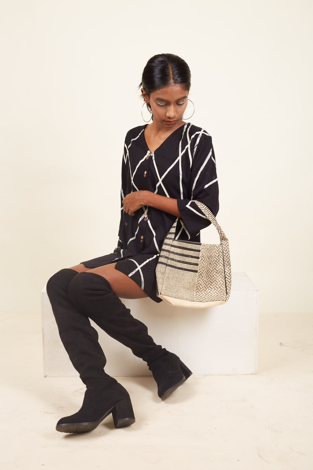 Crossroads Black Knit Mini Strike Dress