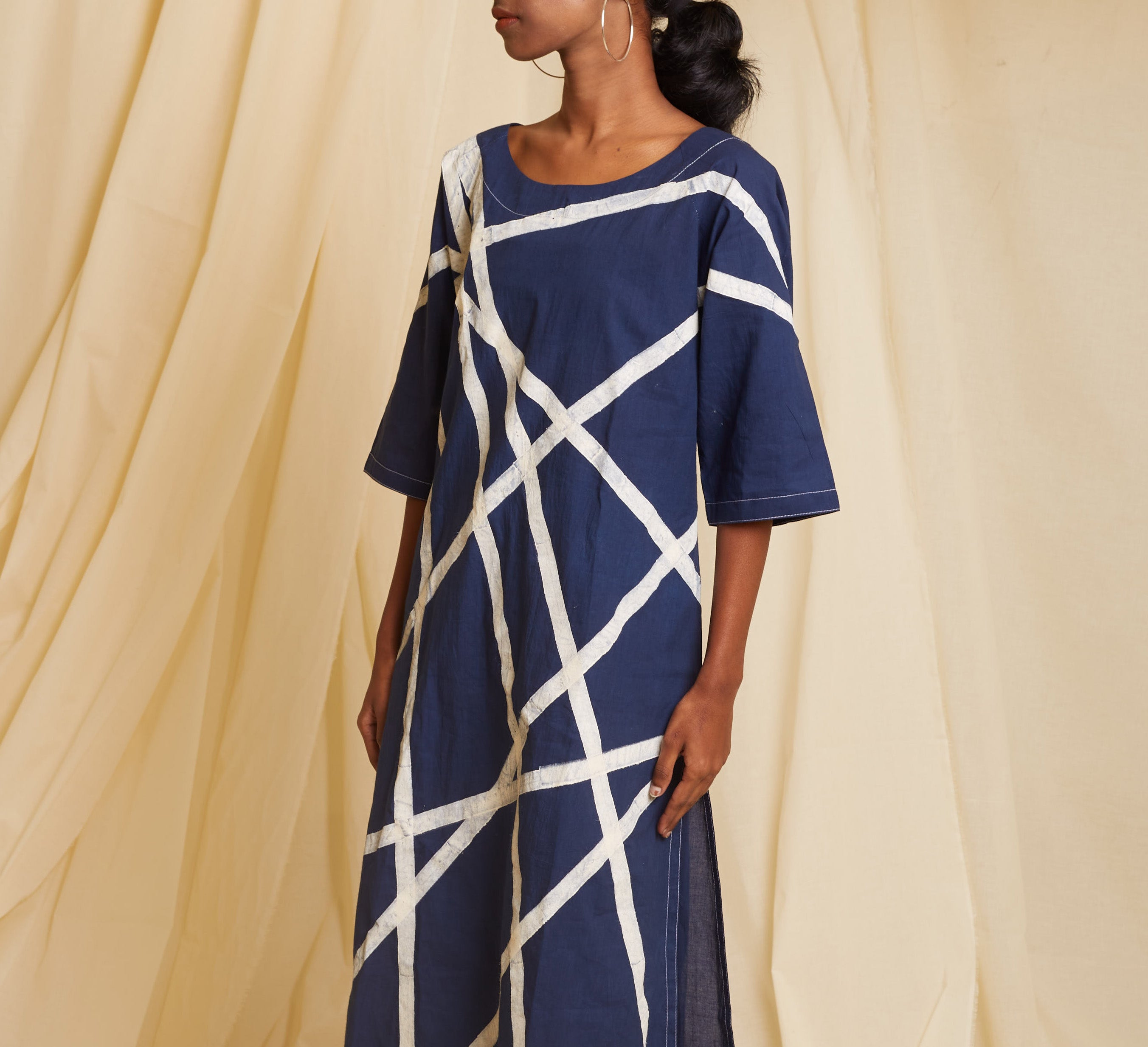 Crossroads Navy Strike Kurta Set (Set of 3)