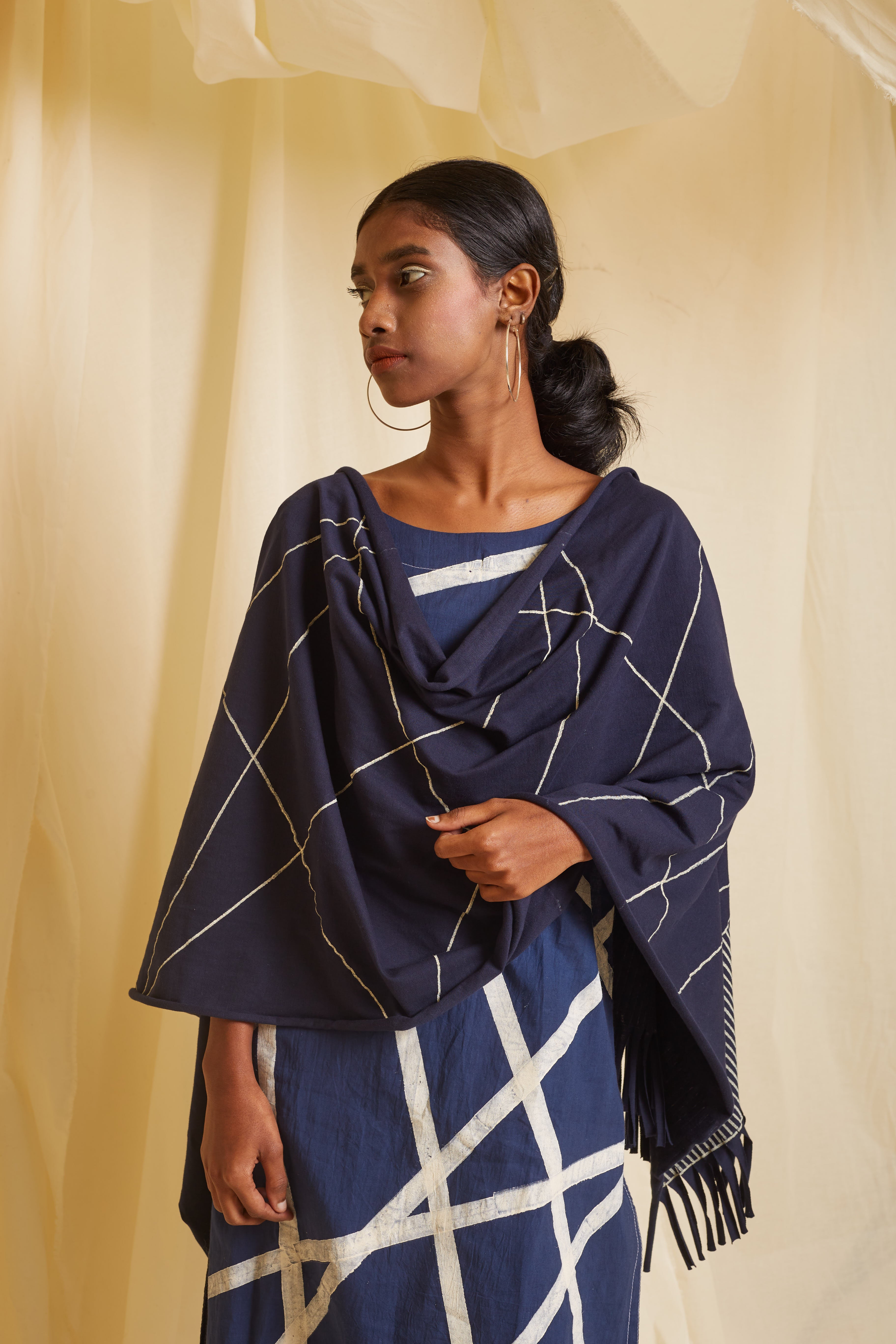Crossroads Navy Strike Kurta Set (Set of 3)