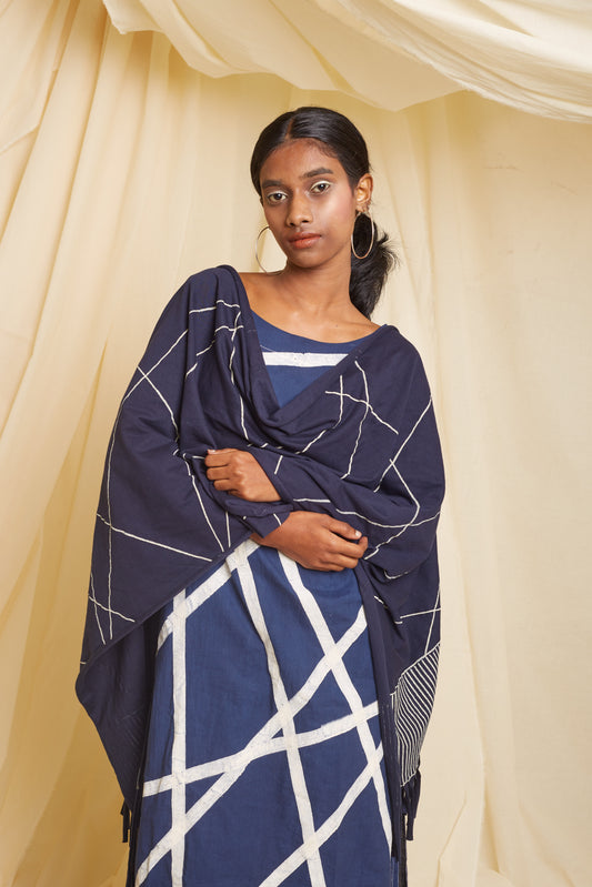 Crossroads Navy Strike Kurta Set (Set of 3)