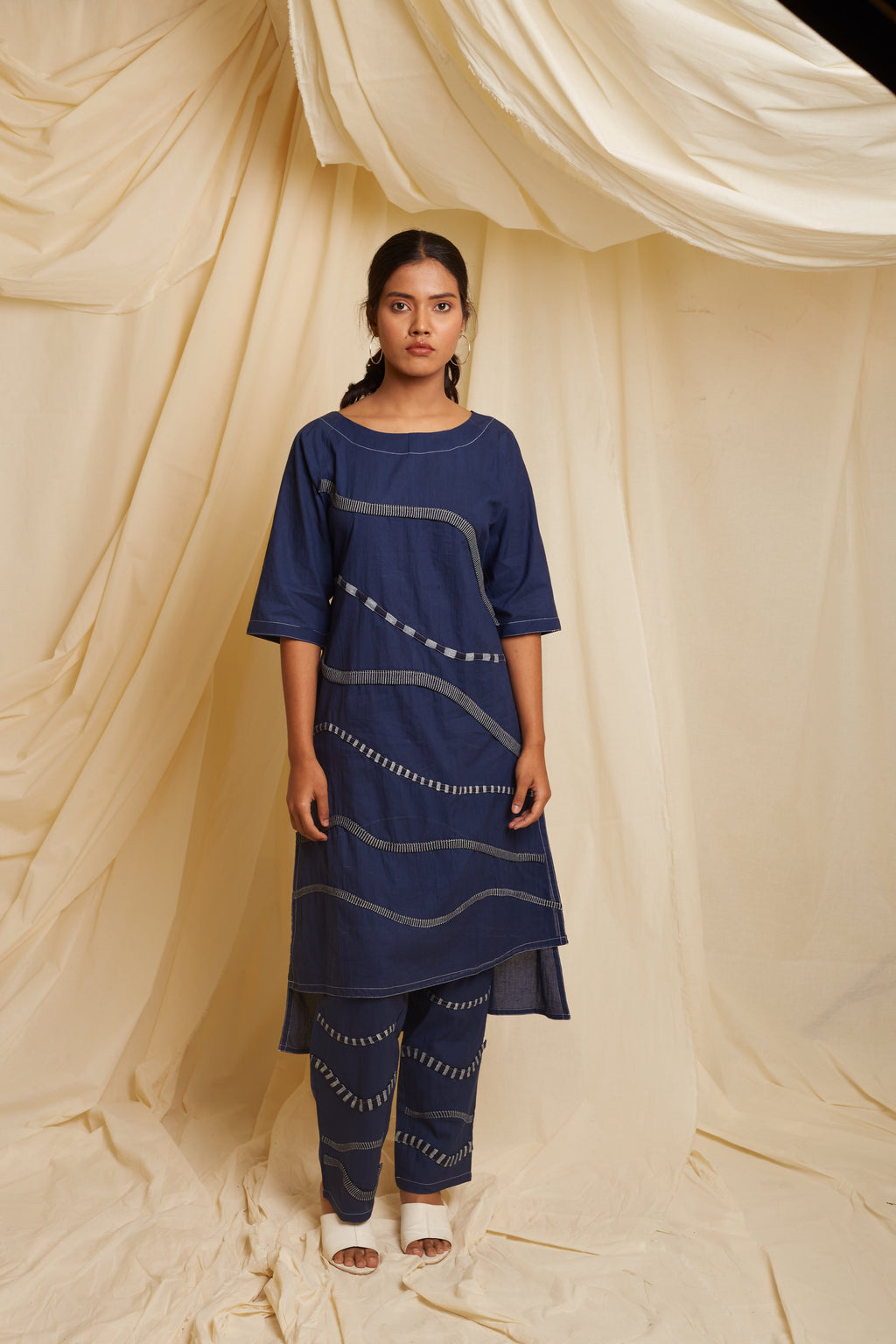 Crossroads Navy Wave Kurta