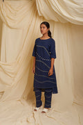 Crossroads Navy Wave Kurta - BANANA labs