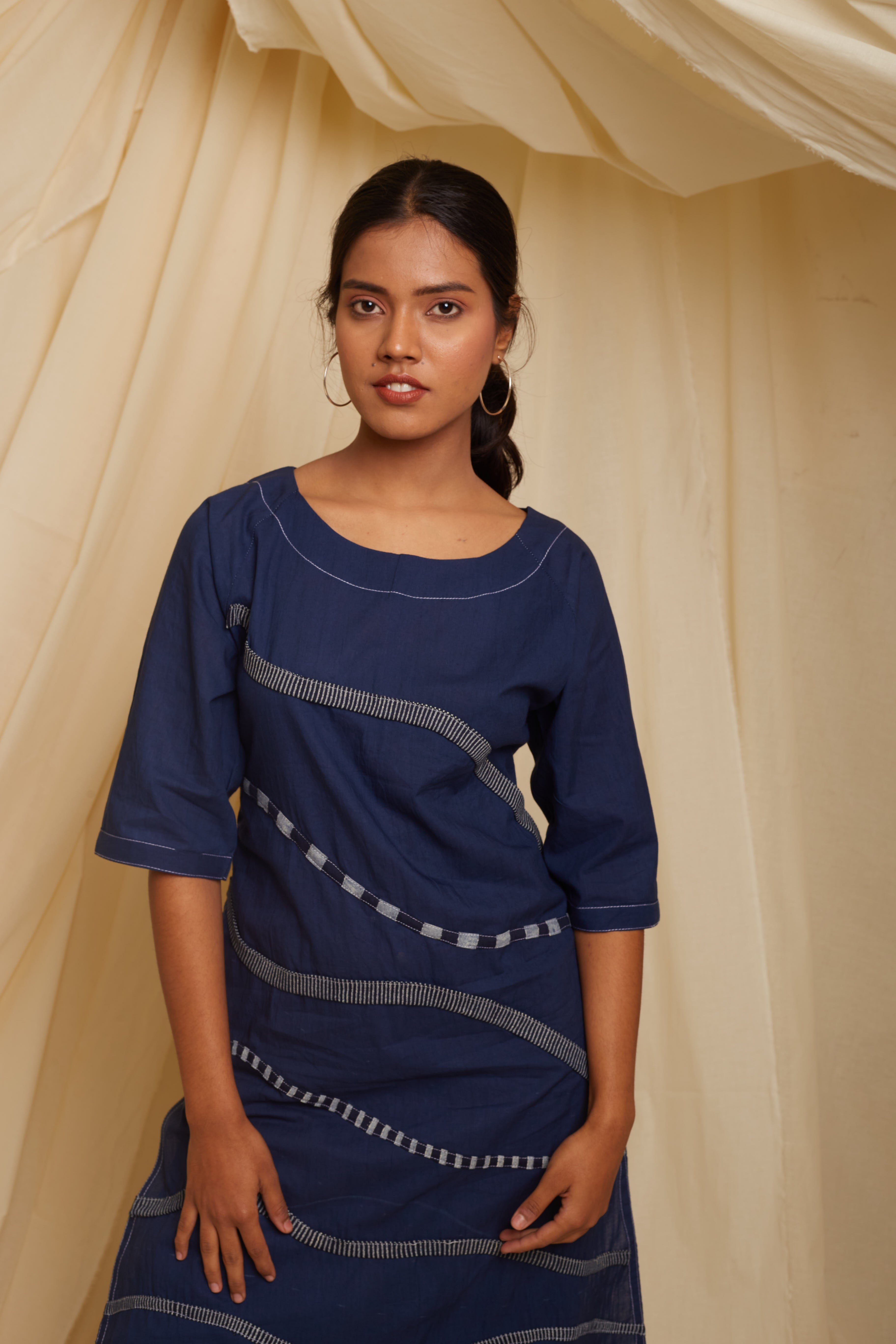 Crossroads Navy Wave Kurta