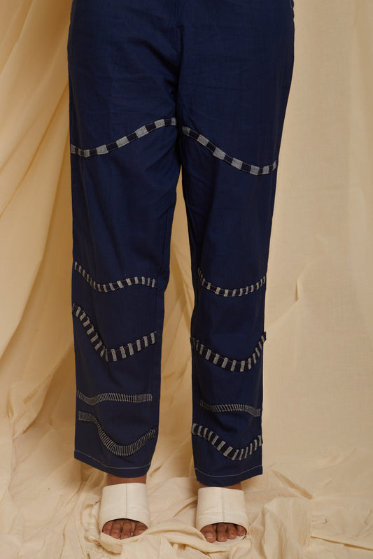 Crossroads Navy Wave Cotton Pant