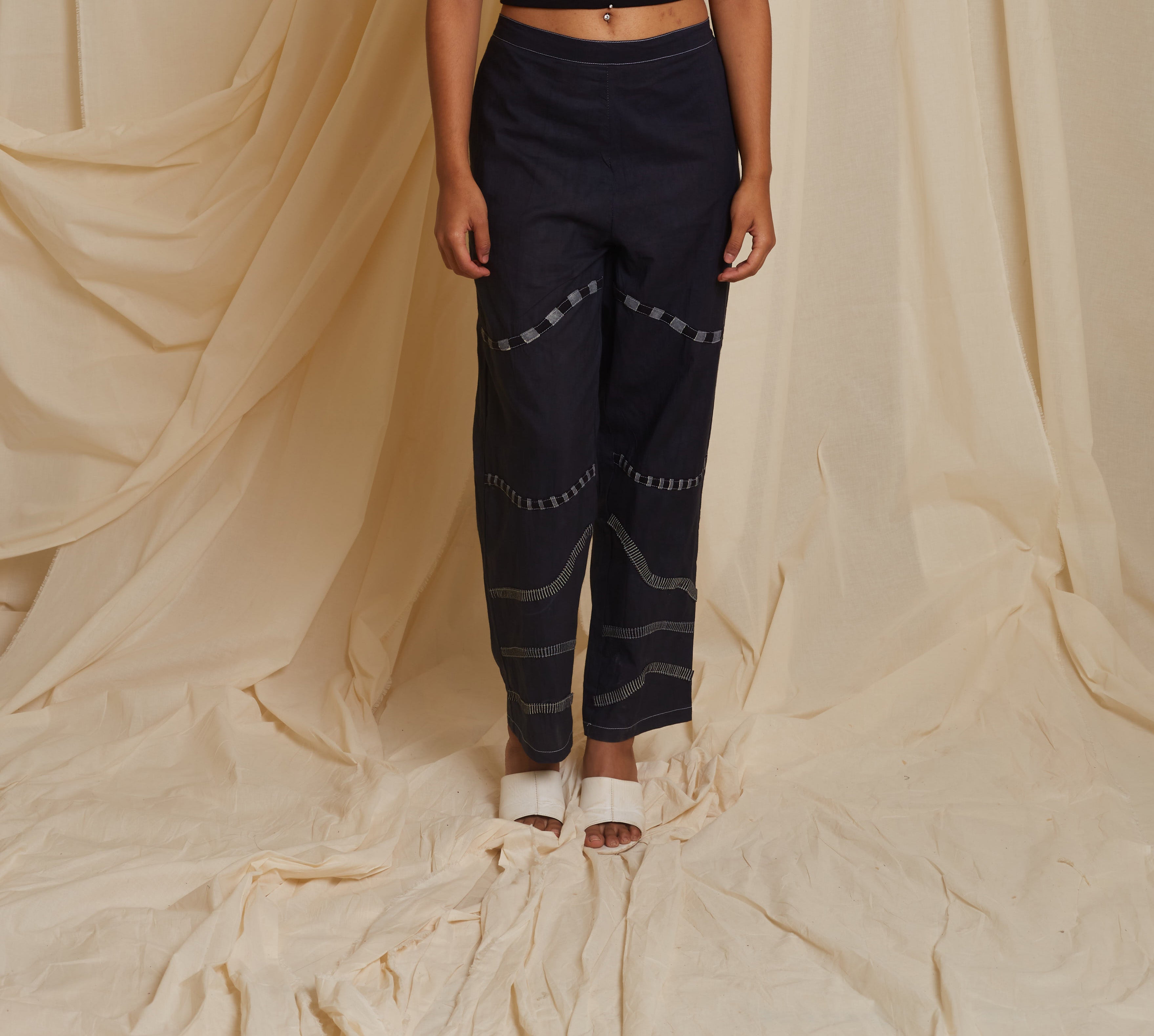 Crossroads Black Wave Cotton Pant
