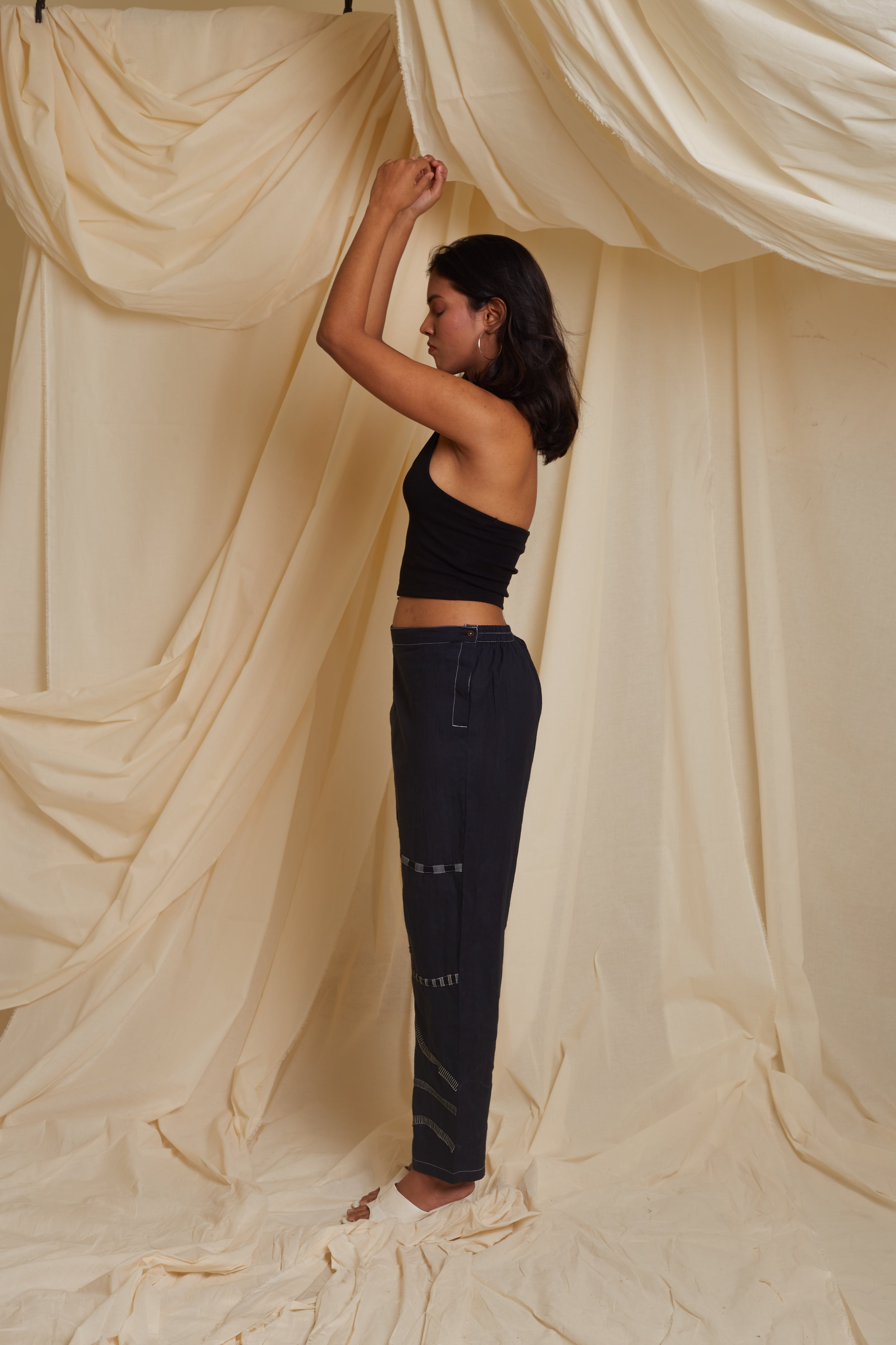 Crossroads Black Wave Cotton Pant