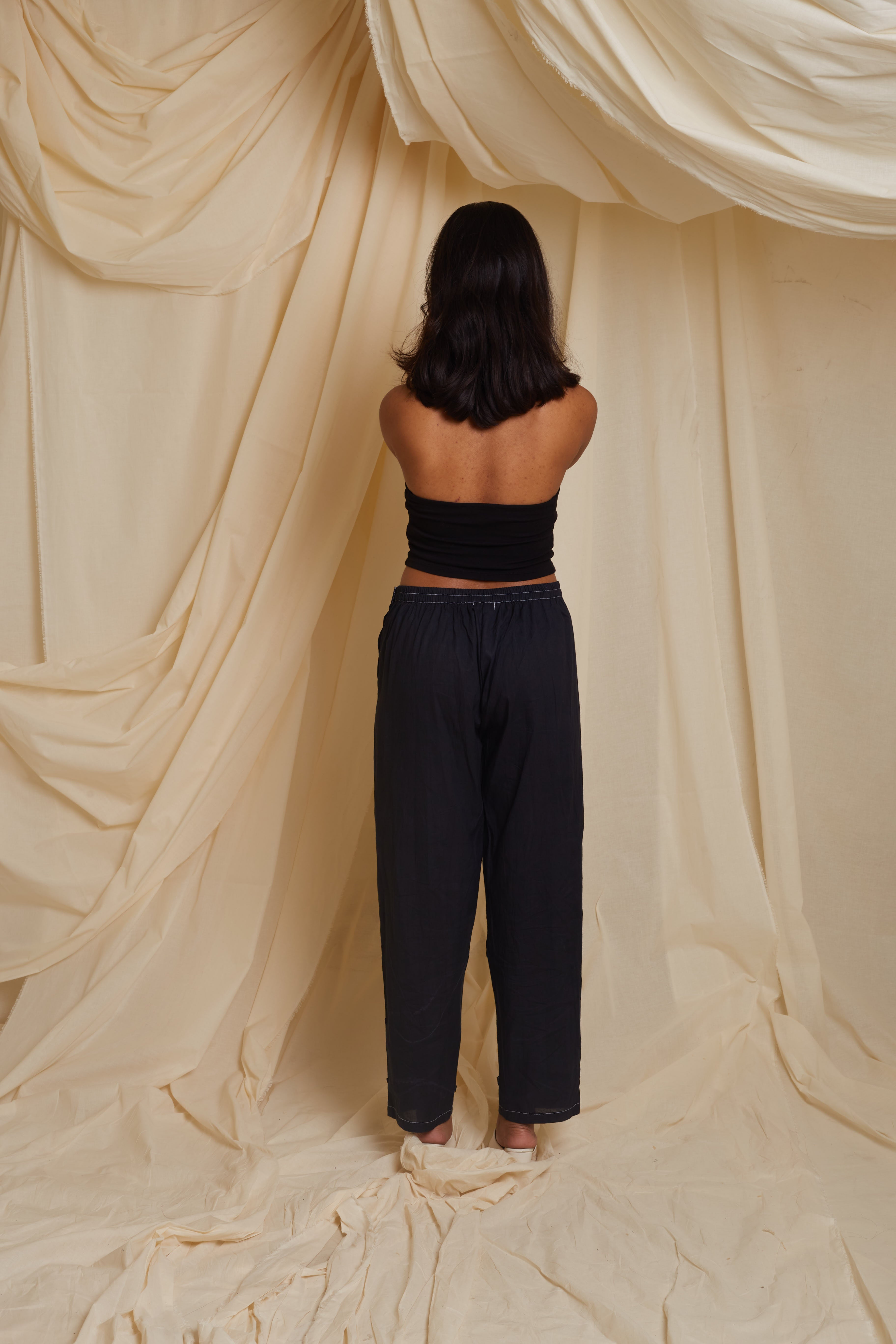 Crossroads Black Wave Cotton Pant