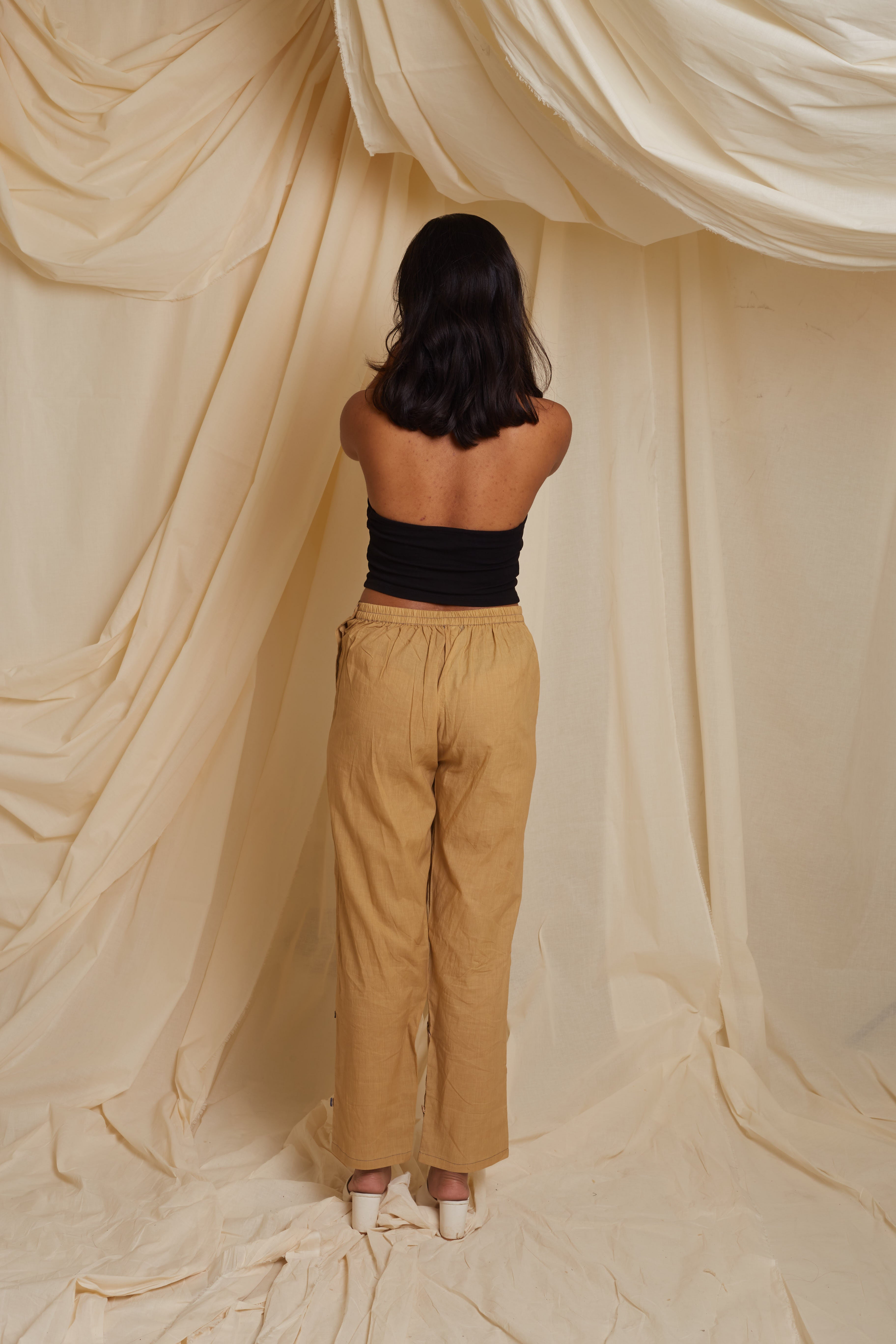 Crossroads Beige Wave Cotton Pant