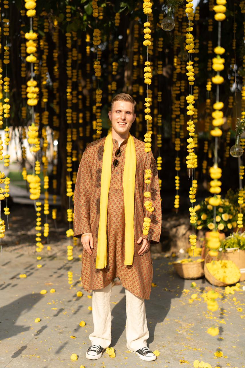 BANANA man Rust Haldi Kurta (Set Of 2)