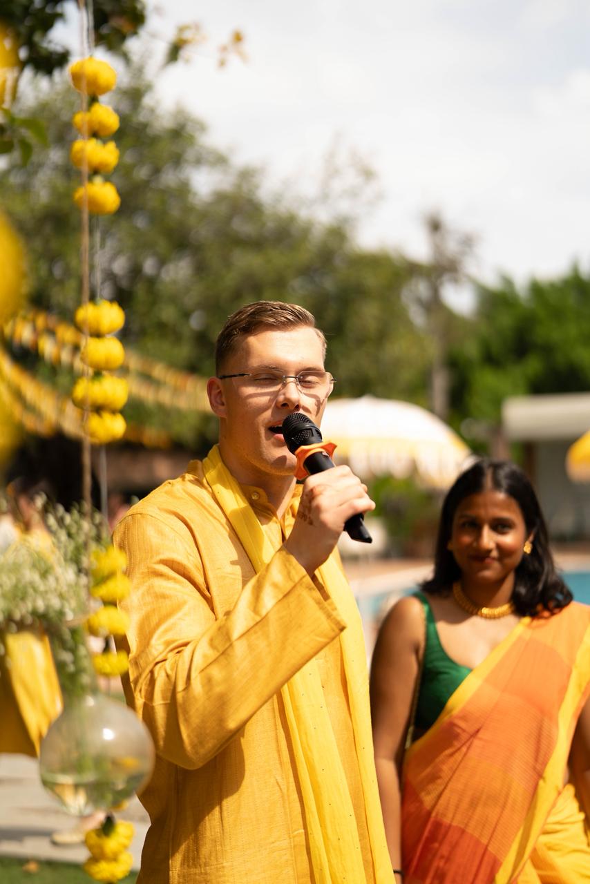 BANANA man Marigold Haldi Kurta (Set Of 3)