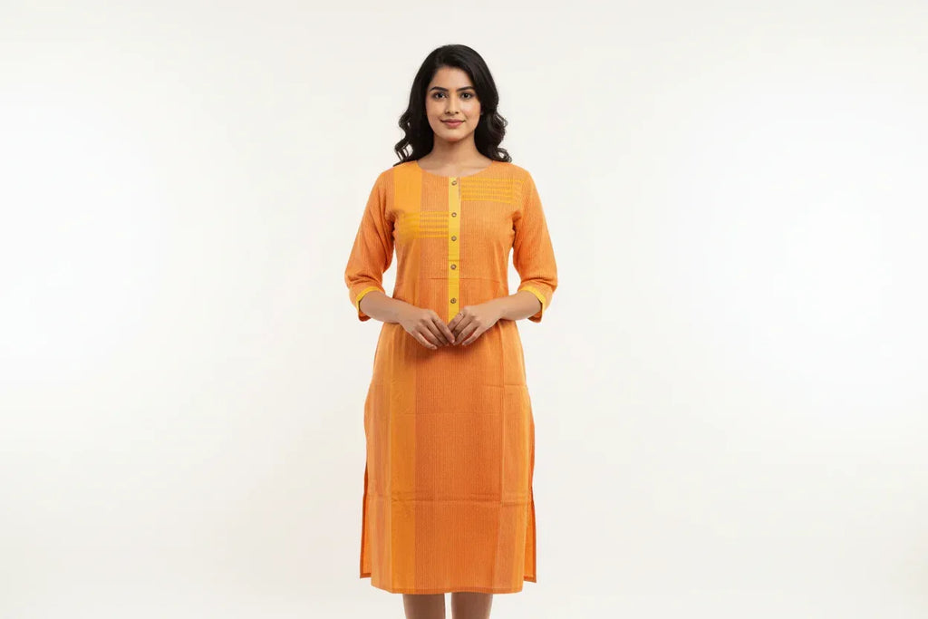 Orange Yellow Stripe Kurta I CLEARANCE SALE - BANANA labs
