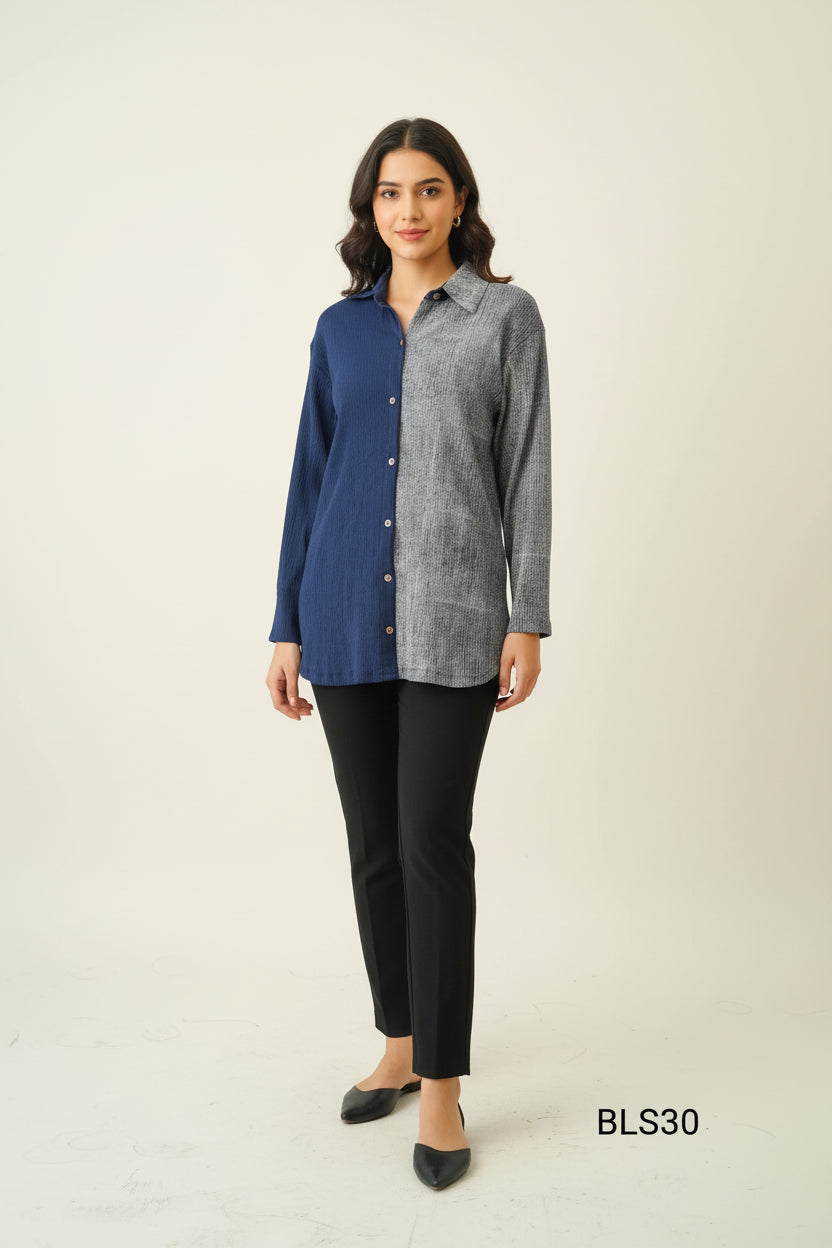 Navy Blue Shirt Half & Half I CLEARANCE SALE