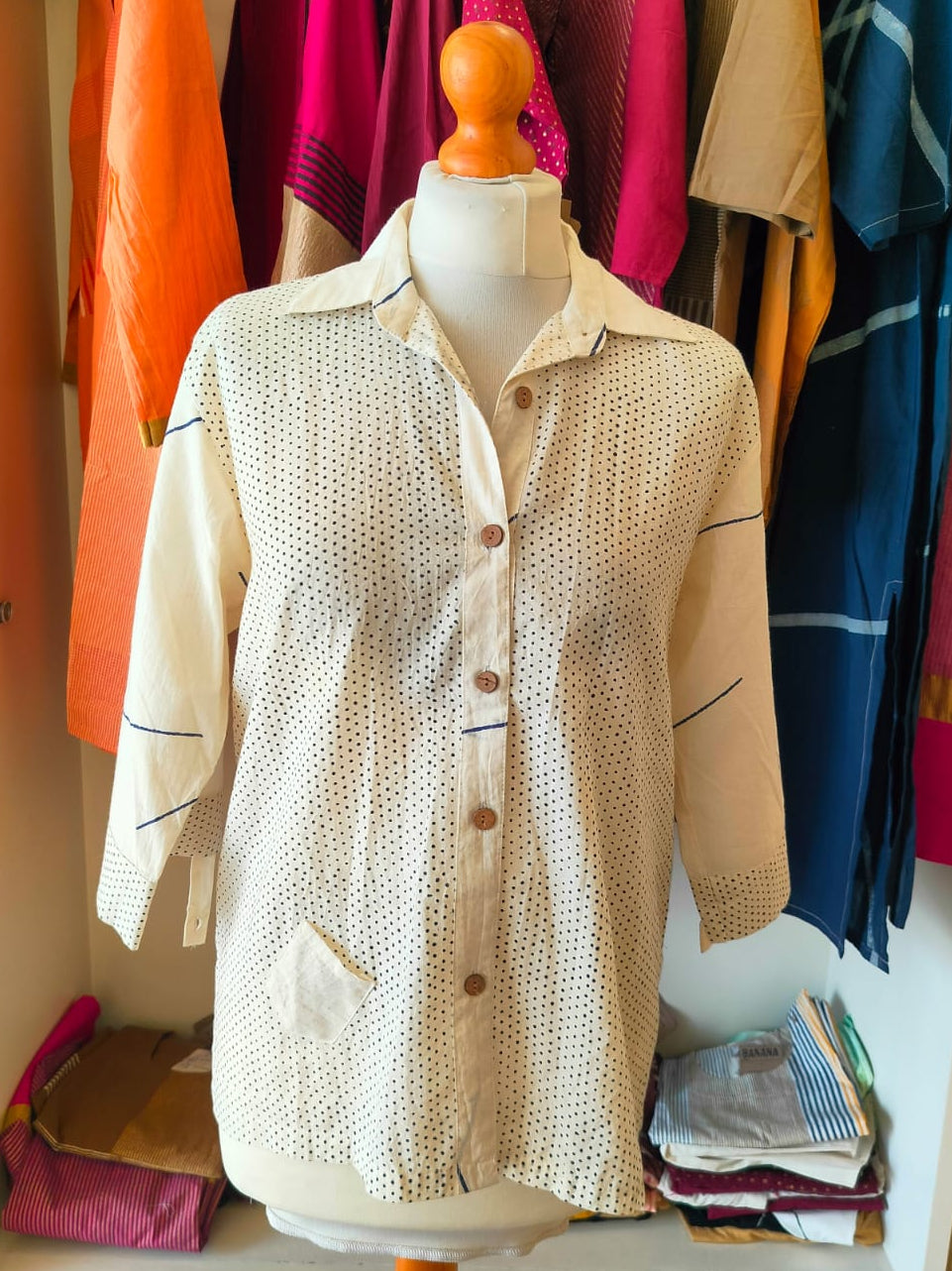 White Polka Dot Shirt I CLEARANCE SALE