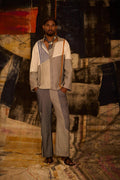 Half and Half Denim Coordinate, Shirt and Pants (Set of 2)
