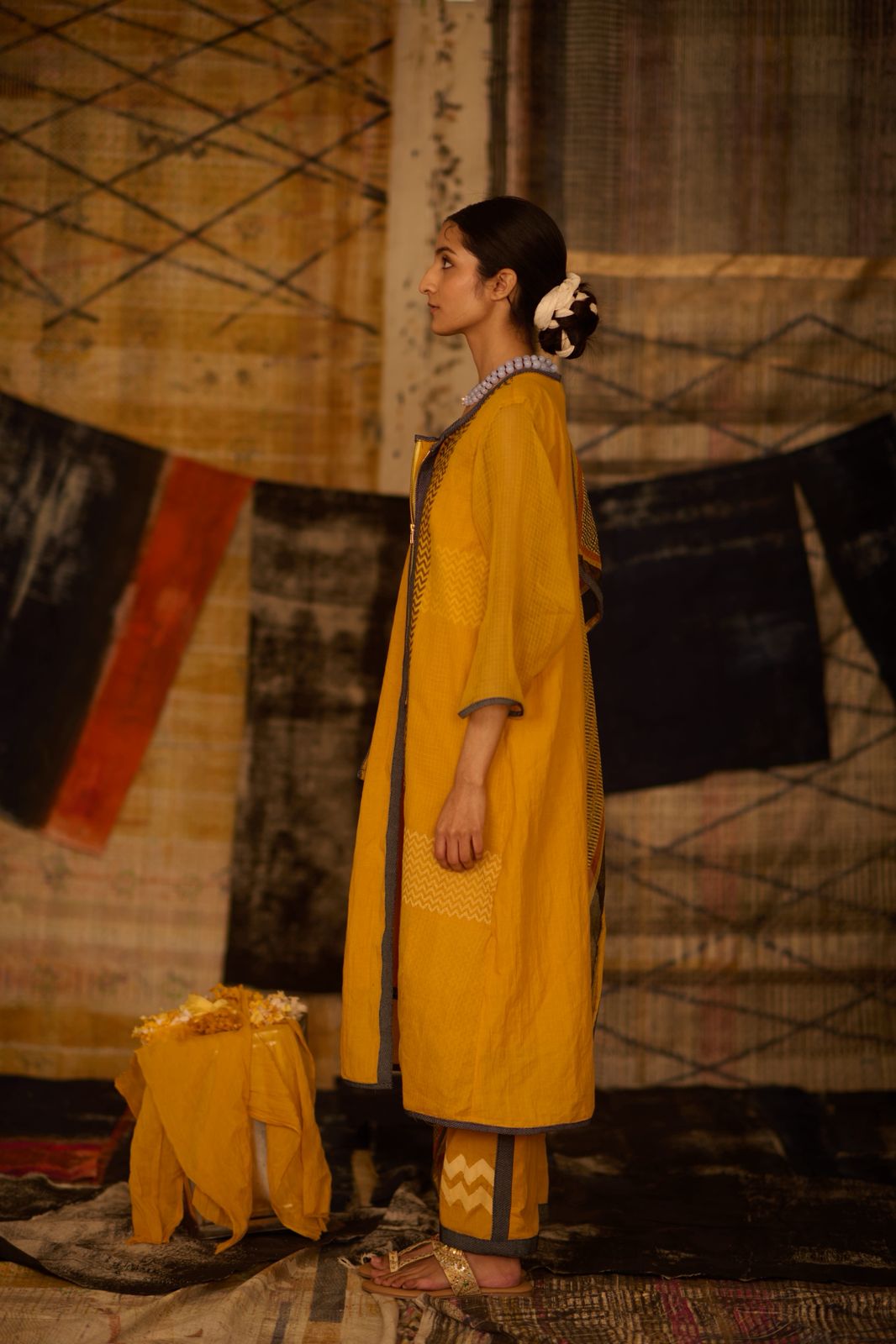 Sequence Chevron Sunny Kurta Set (Set of 3)