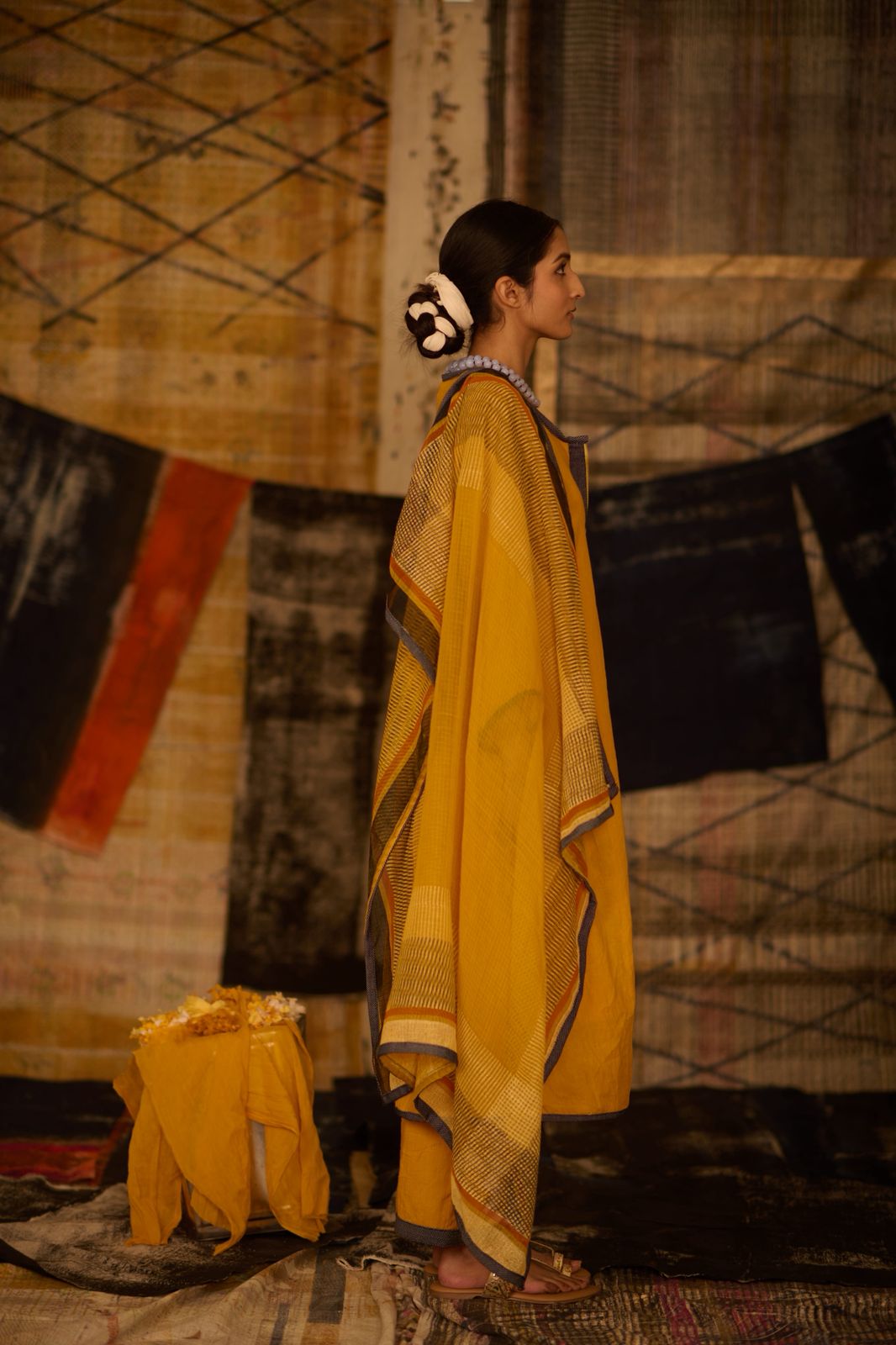 Sequence Chevron Sunny Kurta Set (Set of 3)