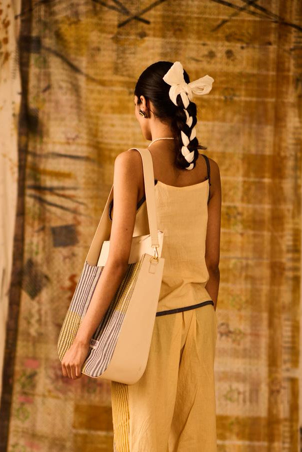 Sequence Motion Top with Denim Edges