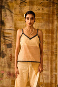 Sequence Motion Top with Denim Edges