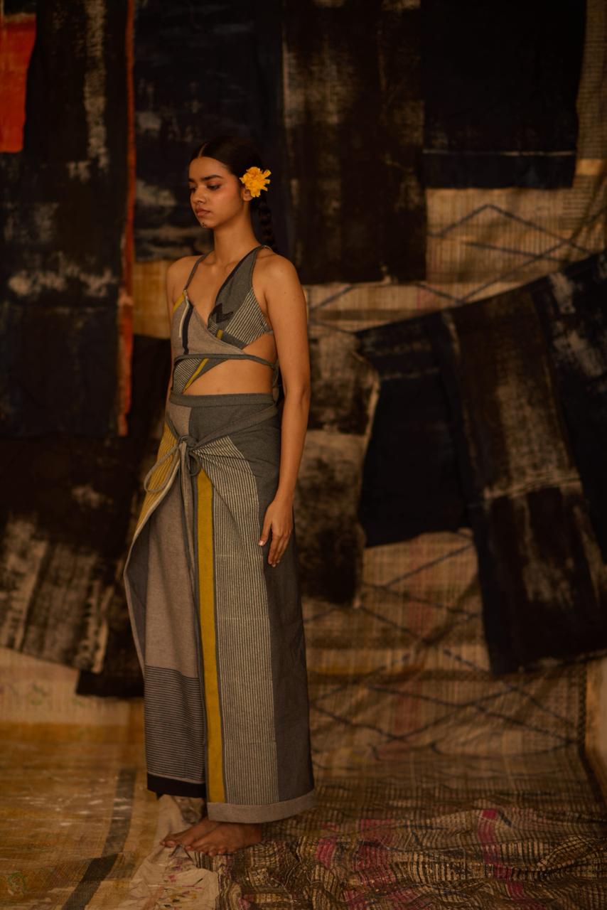 Sequence wrapped Coordinate Top and Pants (Set of 2)