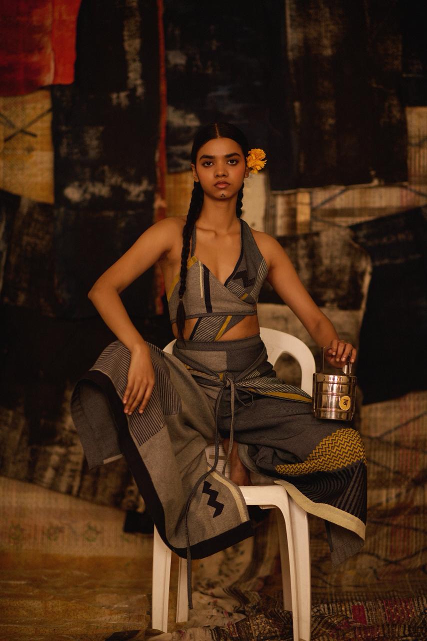 Sequence wrapped Coordinate Top and Pants (Set of 2)